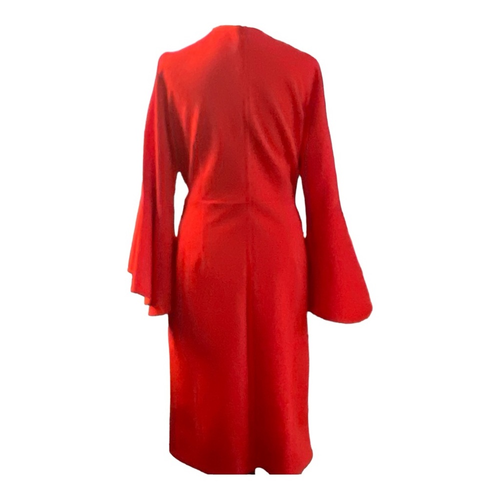 Eloquii Women’s Red Flare Sleeve Scuba Dress Size 16 NWT - Picture 5 of 9